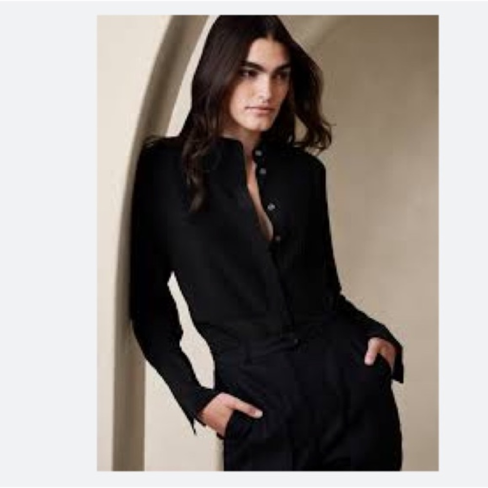 Banana Republic Black Tuxedo Shirt Small